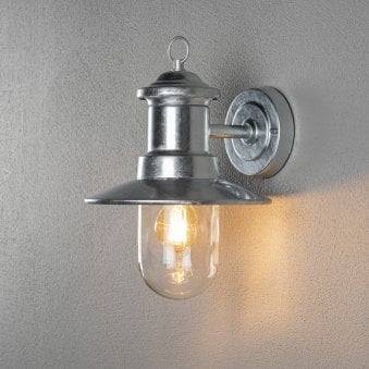 Napoli IP44 Outdoor E27 Wall Light In Galvanised Finish