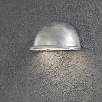 Torino Small Eye IP23 Outdoor E14 Wall Light in Galvanised Finish