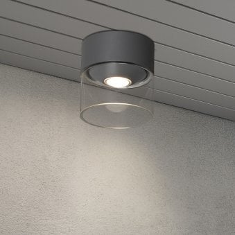Varese IP54 Outdoor LED Ceiling Light in Dark Grey