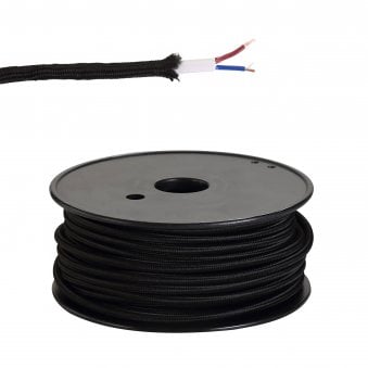 Abode Black Braided Cable 2 Core 0.75mm