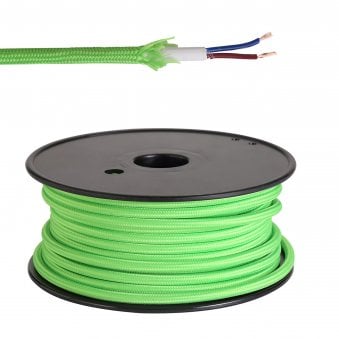 Abode Lime Green Braided Cable 2 Core 0.75mm