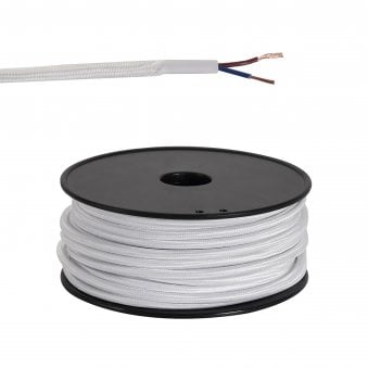 Abode White Braided Cable 2 Core 0.75mm
