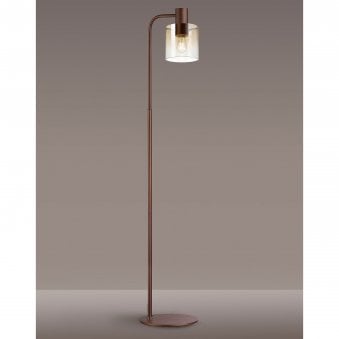 Belstone Floor Lamp in Mocha with Amber Fade Glass