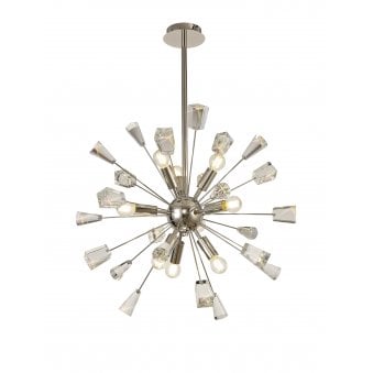Magna 9 Light Polished Nickel & Crystal Sputnik Pendant