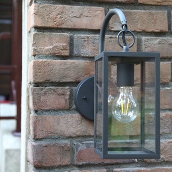 Meavy IP54 Exterior Down Wall Light in Graphite Black