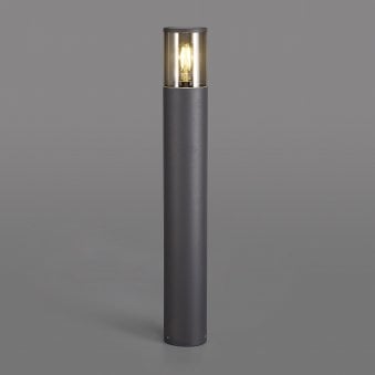 Merrivale IP54 Exterior 65cm Post Light in Anthracite with Smoked Diffuser