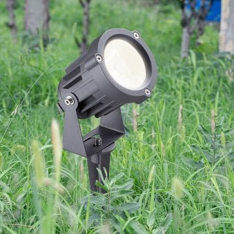 Mortehoe 15W LED IP65 Spike Light in Grey & Black