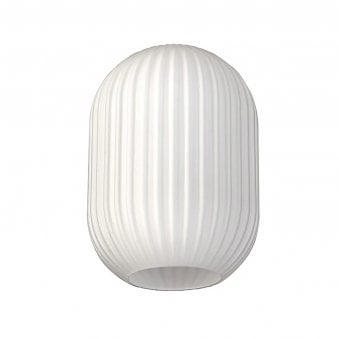 Atherington 14cm Almond Opal Ribbed Glass Shade