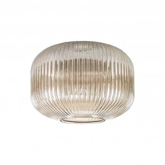 Atherington Pumpkin Shaped Ribbed Champagne Replacement Glass Shade