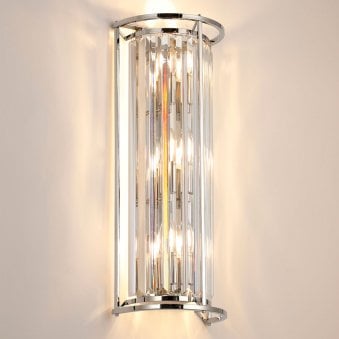 Torrington Wall Light In Polished Nickel & Clear Crystal Glass