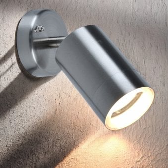 Rado Adjustable Outside Wall Spotlight in Stainless Steel 
