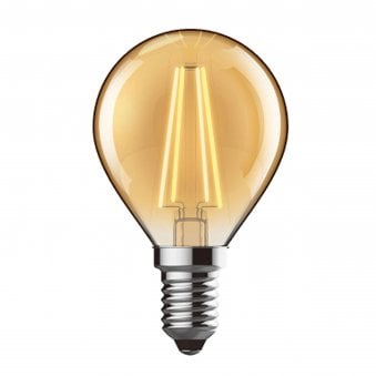 Classic E14 Vintage Dimmable Extra Warm White LED Golf Ball Gold 4W 2200K 470lm