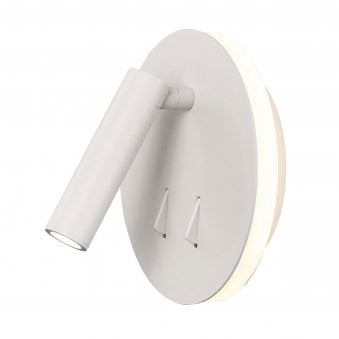 Cayman LED Wall Reading Bedside Light in Matt White