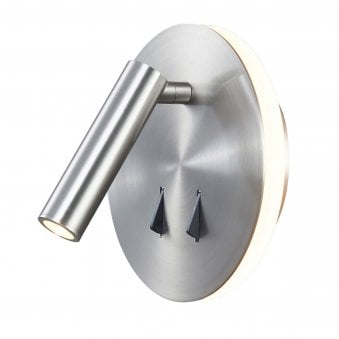 Cayman LED Wall Reading Bedside Light in Satin Nickel