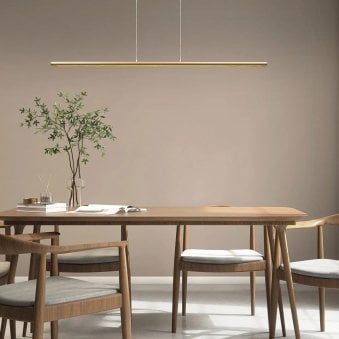 Lineal 120cm Linear LED Pendant in Gold