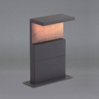 Ruka LED Outdoor Small Floor Light in Anthracite and Walnut