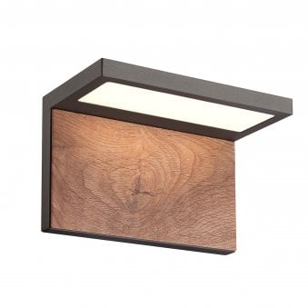 Ruka LED Outdoor Wall Light in Anthracite and Walnut