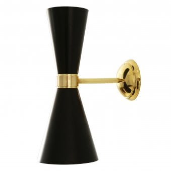 Cairo Wall Light in Matt Black and Polished Brass