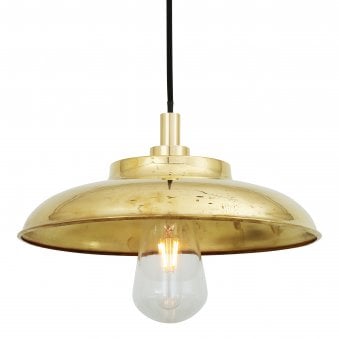 Darya 32cm IP65 Pendant Light in Polished Brass