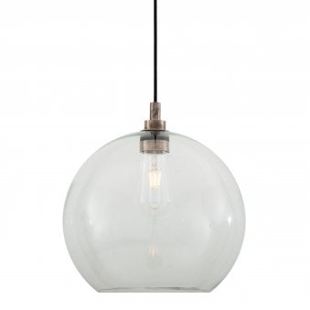 Leith 35cm IP65 Pendant Light in Antique Silver