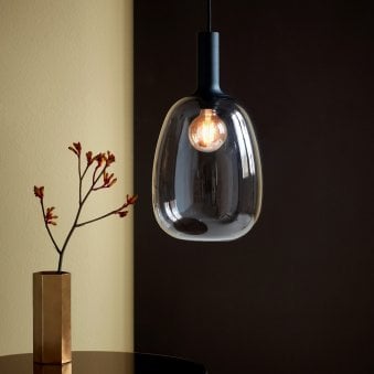 Alton 23 Smoked Glass Pendant In Black