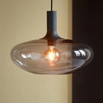 Alton 35 Smoked Glass Pendant In Black