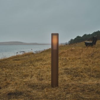 Aludra IP44 Coastal 95cm Bollard Light In Metallic Brown