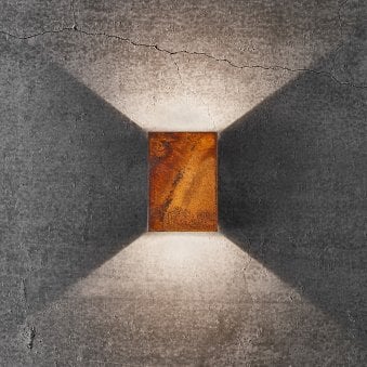 Fold 10 Coastal IP54 LED Wall Light in Corten Weathering Steel