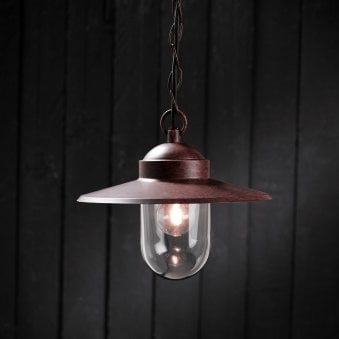 Luxembourg Outdoor IP33 Pendant Light in Rusty Brown