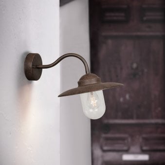 Luxembourg Outdoor IP54 Wall Light in Rusty Brown