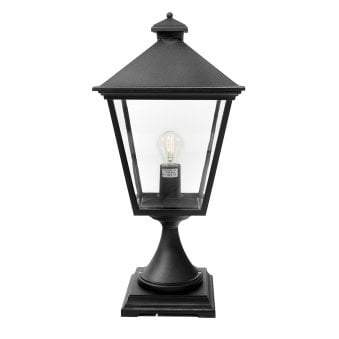 Turin Grande IP54 Pedestal Light in Black