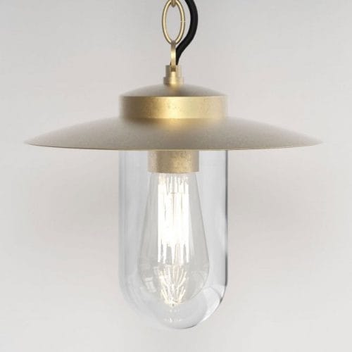 ASTRO LIGHTS Portree Pendant Coastal Exterior IP44 Natural Brass Light