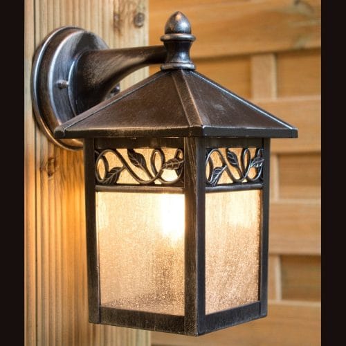 ELSTEAD LIGHTING Winchcombe Outdoor IP44 Wall Lantern in Black/Silver