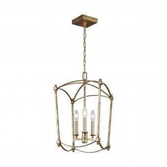 Thayer Three Lamp Pendant in Antique Gild