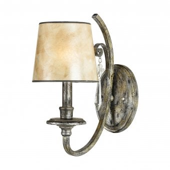 Kendra Single Wall Light in Mottled Silver & Oyster Mica