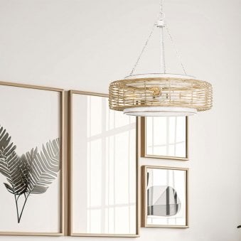 Waylon Pendant in Antique White with Natural Paper Rope Shade