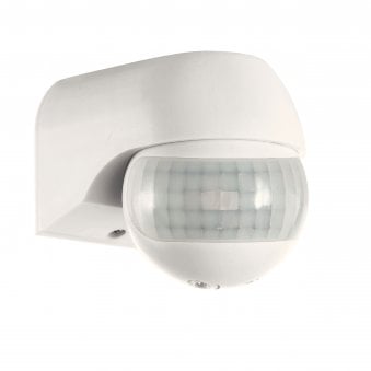 Adjustable Wall Mounted IP44 PIR Motion Sensor In White