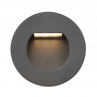 Side profile of a recessed wall light with white background