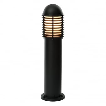 Louvre Matt Black and Opal Plastic IP44 Post Light
