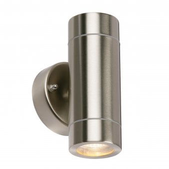 Palin Up & Down IP44 Wall Light in Brushed Stainless Steel