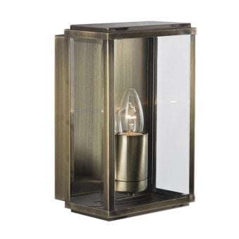 Box Outdoor Wall Lantern In Antique Brass