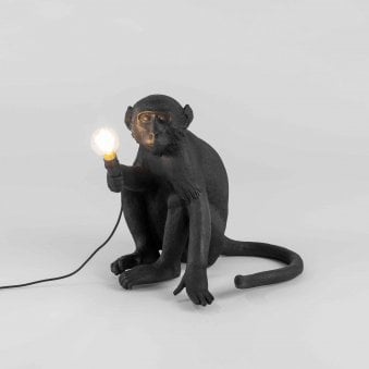 Monkey Outdoor IP44 Lamp Sitting Edition in Black