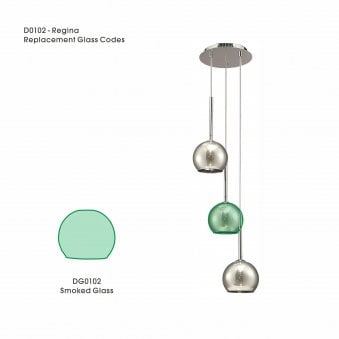 Single Replacement Smoked Glass Shade For The Deco Regina