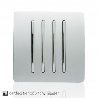 4 Gang 2 Way 10 Amp Rocker Switch in Silver