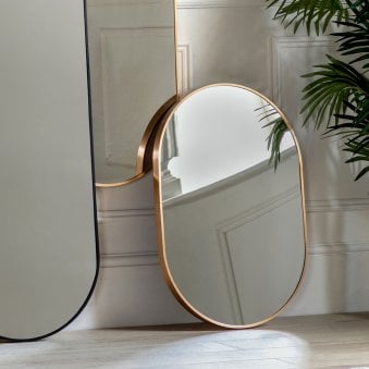 Avington Medium Gold Delicate Frame Ellipse Wall Mirror