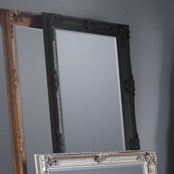 Bucklebury Black Wood Rectangle Leaner Mirror