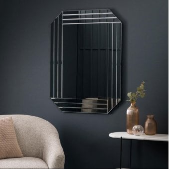 Warfield Triple Layered Frame Bevelled Edge Rectangular Wall Mirror