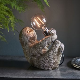 Sloth Table Lamp in Vintage Silver