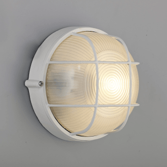Avon Outdoor Wall or Ceiling Bulk Head Light in White