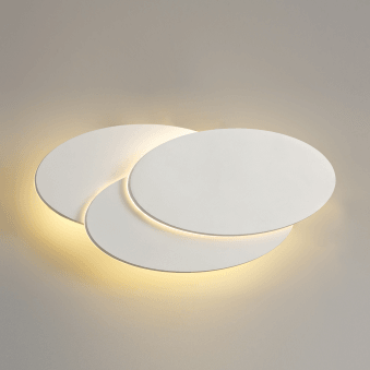 Kiania LED Oval Layered Wall Light in Sand White